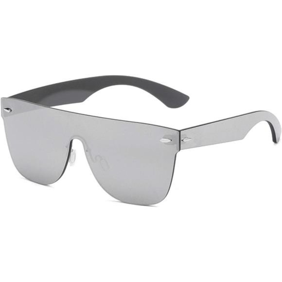 Square Rimless Sunglasses For Women Men Stylish Mirror Lens Eyewear - Picture 5 of 6
